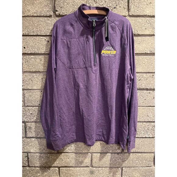 Cutter & Buck Power Basketball Purple Quarter-Zip Pullover L Sustainable Materia - Picture 1 of 7